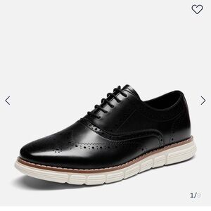 NIB Men’s Bruno Marc Classic Black Grandwing Oxford Shoes size 10.5